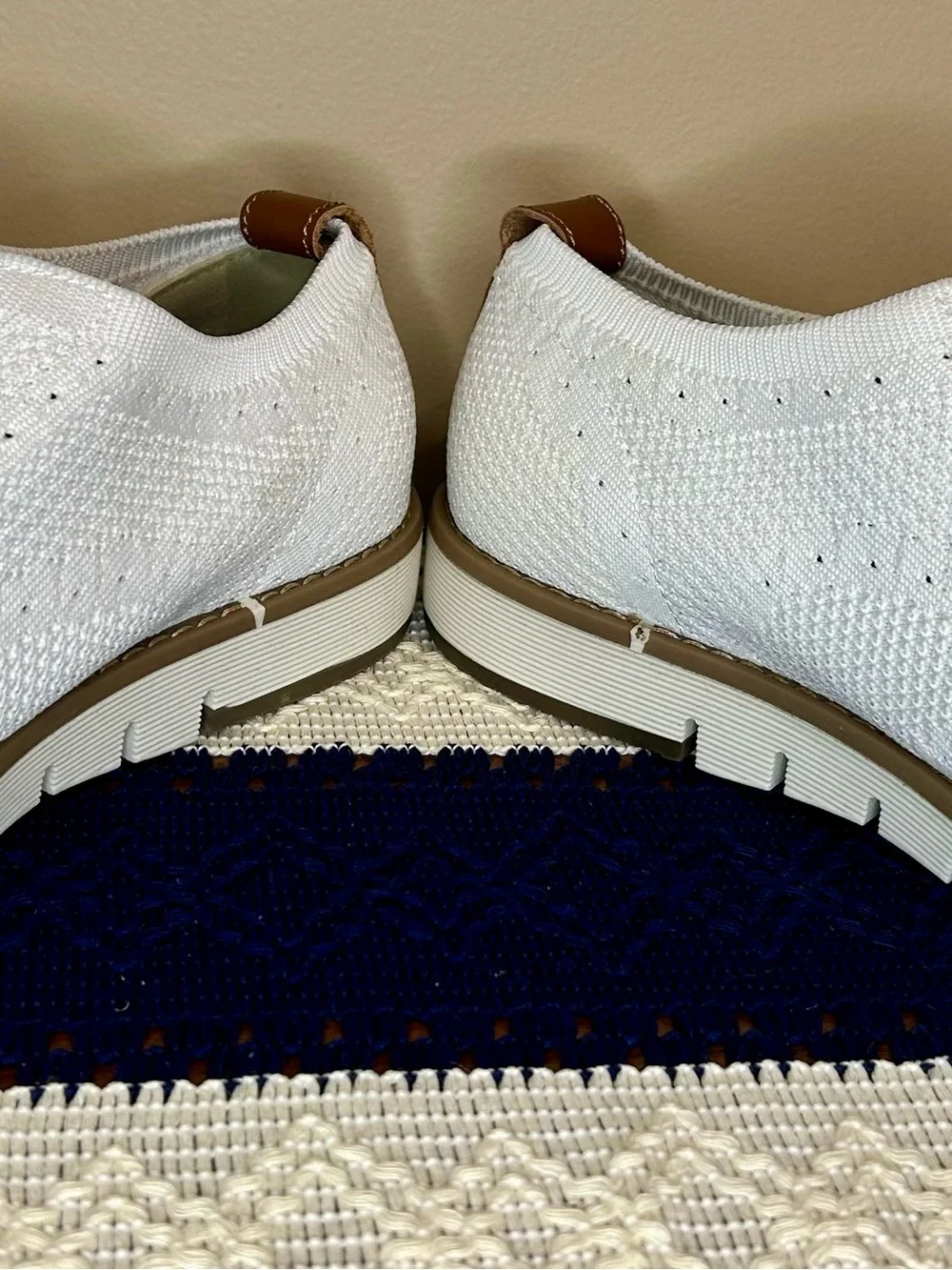 La Milano White Knit Oxfords